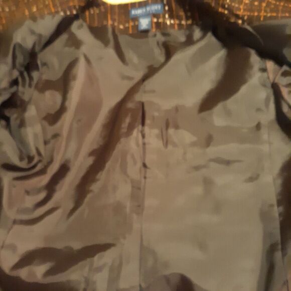 Karen Scott Petites Womens Cropped Open Blazer Brown Tweed Size 8 Petite EUC - Picture 6 of 9